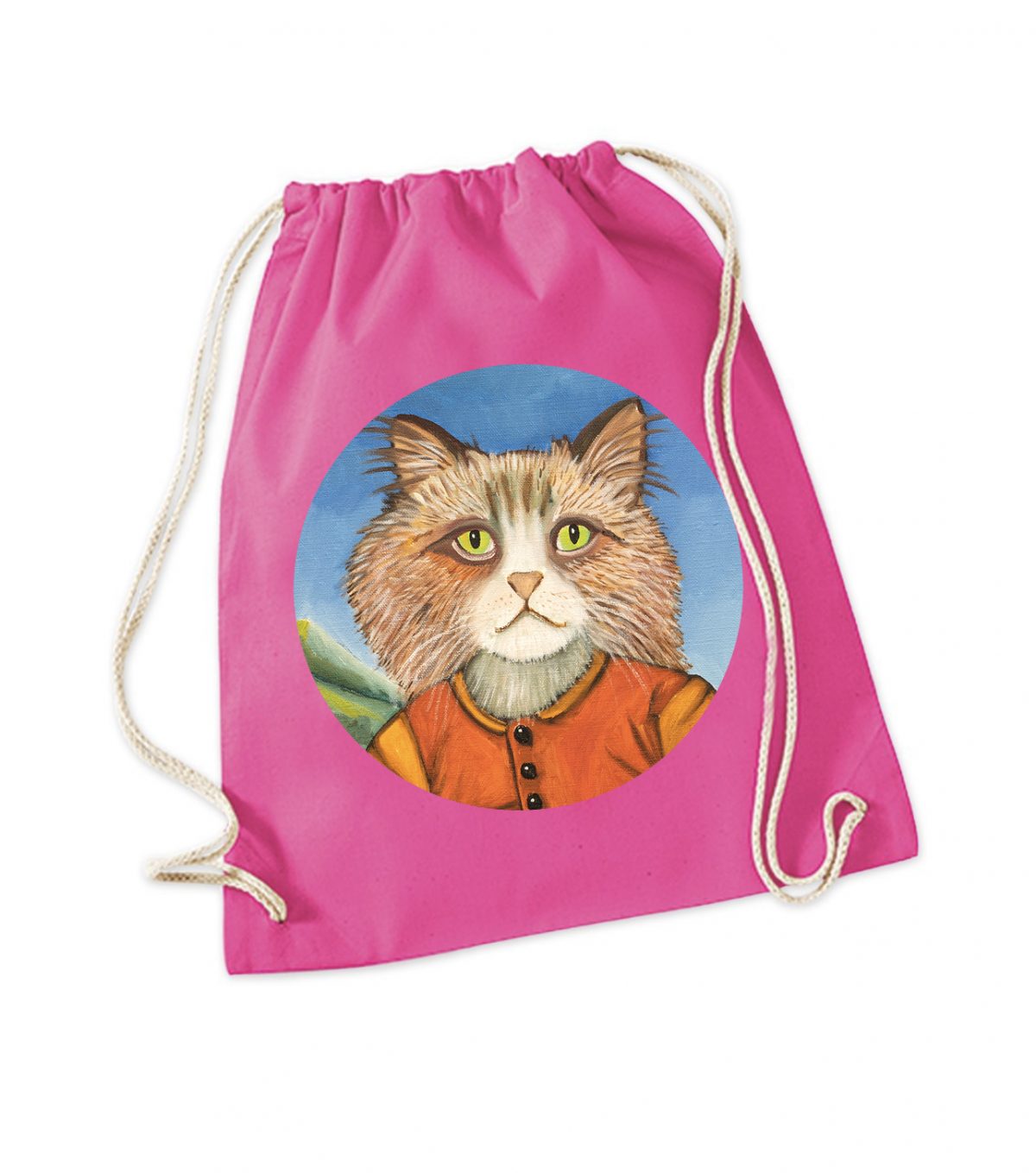 Turnbeutel Katze pink
