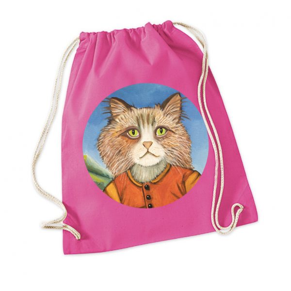 Turnbeutel Katze pink
